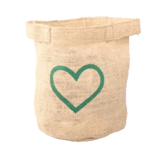 Hearted Jute Earth Bags