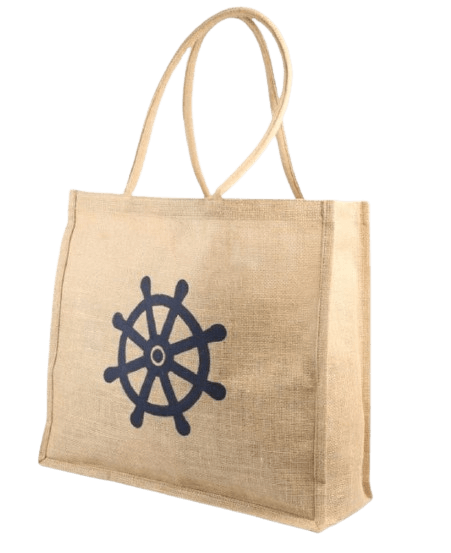 Jute Shopper Bags with Vintage Prints - Large