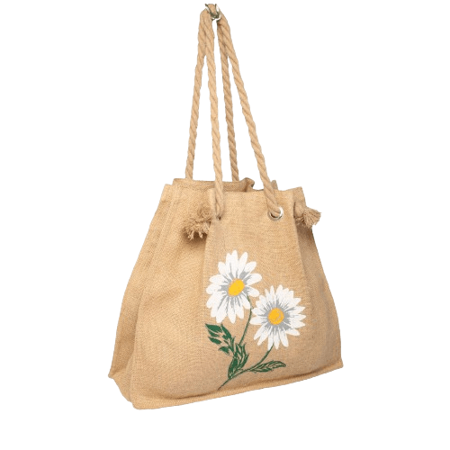 Floral Jute Handbag for Women